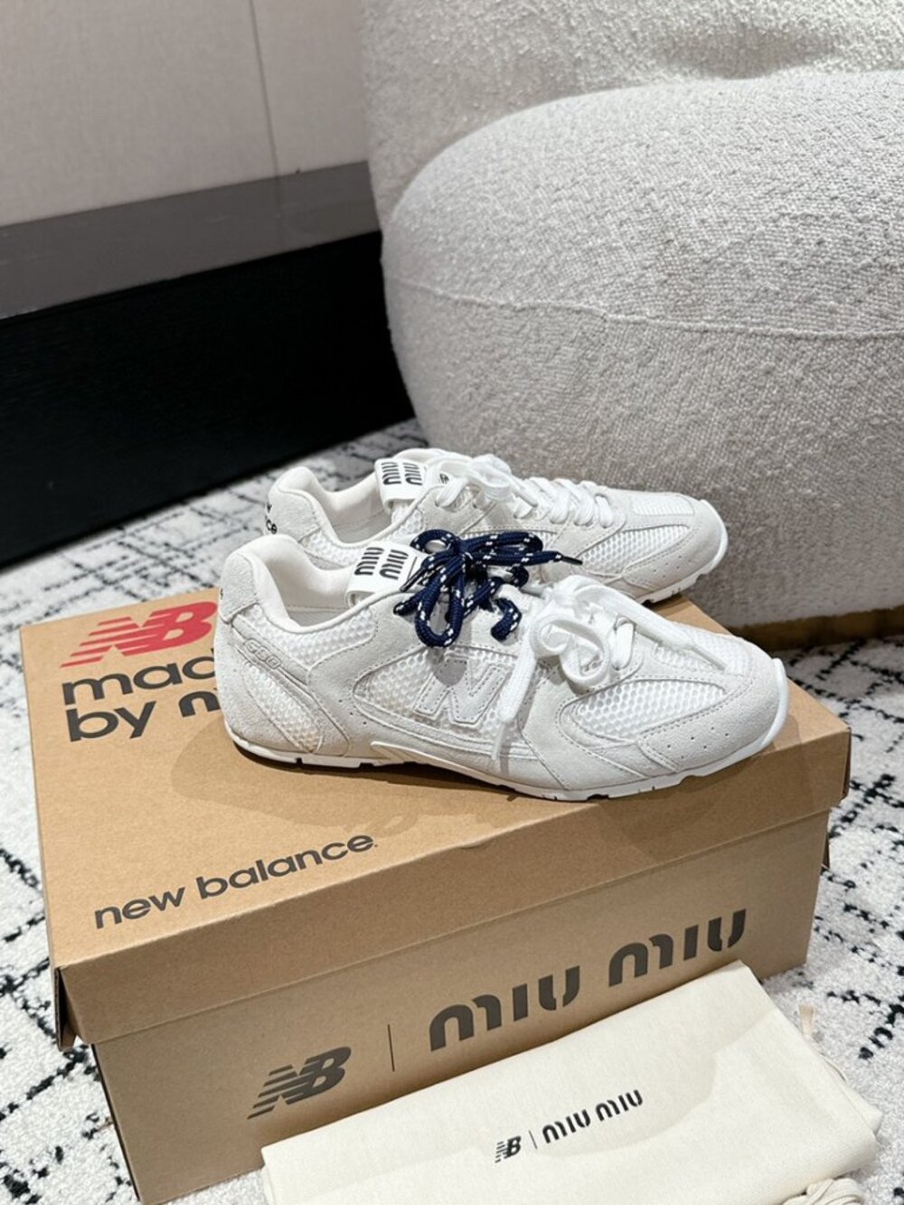 New Balance X Miu Miu 530 SL suede and mesh sneakers